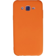 Zamerya Galaxy J7 Kılıf Nano Içi Kadife Silikon - Turuncu