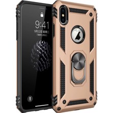 Zamerya Iphone Xs Max Kılıf Sofya Yüzüklü Silikon Kapak - Gold