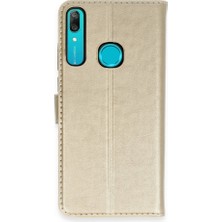Zamerya Huawei Y6 Prime Kılıf Trend S Plus Kapaklı Kılıf - Gold