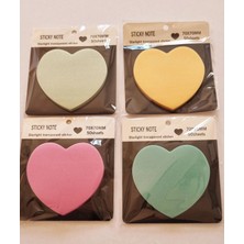 Modellino 4'lü 4 Renk 200 Yaprak Büyük Kalp Starlight Transparent Yapışkanlı Not Kağıdı 7X7CM 50 Yaprak x 4
