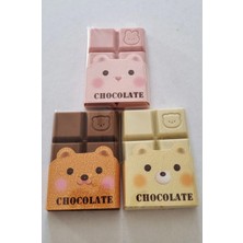 Modellino 3 Adet 3 Farklı Renkte Kare Çikolata Şekilli/kokulu Chocolate Eraser