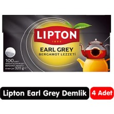 Lipton Earl Grey Bergamot Aromalı Demlik Poşet Çay 100 Adet 4 Paket