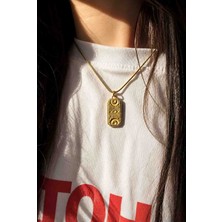 Kiraz Çiçeği Jewelry Paslanmaz Çelik 18K Bohem Ay Gözü Kolye