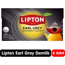 Lipton Earl Grey Bergamot Aromalı Demlik Poşet Çay 100 Adet 6 Paket