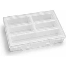 Organizer Kutu - Şeffaf Malzeme Kutusu - 5 Bölmeli - Büyük (ASR-4011)