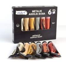 Art & Art Miart Metalik Akrilik Boya 6 Renk x 15 ml Tüp