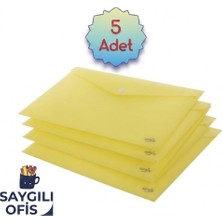 Abka Saygılıofis A4 Ebat (20X30 Cm) Plastik Çıtçıtlı Zarf Dosya Çıtçıtlı Dosya 5 Adet