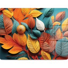 Reflexa Cam Kesme Tahtası 3D Yaprak Tasarımlı Çok Amaçlı 40 x 30 cm