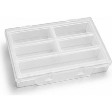 Organizer Kutu - Şeffaf Malzeme Kutusu - 5 Bölmeli - Küçük (ASR-4010)