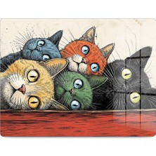 Reflexa Cam Kesme Tahtası Kedi Tasarımlı Çok Amaçlı 40 x 30 cm