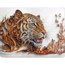 Reflexa Cam Kesme Tahtası 3D Aslan Tasarımlı Çok Amaçlı 40 x 30 cm