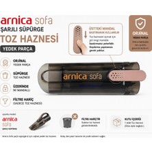 Arnica Fl Sofa Şarjlı Süpürge Toz Haznesi Grubu Rose Hf (Mandallı Orjinal Yedek Parça)