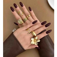Kiraz Çiçeği Jewelry Kore Tarzı 7li Yüzük Seti