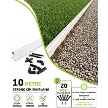 Envaplas Pratik Garden Beyaz Düz Strong Sert Çim Ayırıcı 10 Mt(4*2,5 Mt) Sınırlayıcı Ayıracı Toprak Bariyer