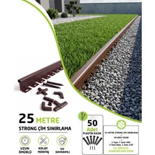 Envaplas Pratik Garden Kahverengi DÜZ Strong Sert Çim Ayırıcı 25 Mt(10*2,5 Mt) Sınırlayıcı Ayıracı Taş Bariyer
