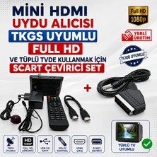 Ncpline Lg Uyumlu Mini HDMI Uydu Alıcısı Tkgs Uyumlu Full Hd ve Tüplü Tvde Kullanmak Için Scart Çevirici Set
