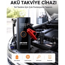 Epilons Sos Fenerli Akü Takviye Cihazı Dijital Kompresör Powerbank Yeni Nesil
