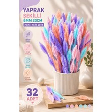 ArtMaster Pastel Renkli Yaprak Şekilli Şönil 30 cm 6mm 32 Adet Karışık Pastel Renkler Tüylü Peluş Elişi Hobi Okul Öncesi Kreş