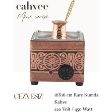 Cahvee Mini Serisi - El Yapımı Kare Bakır Kumda Kahve Makinesi (450W / Kum Dahil)
