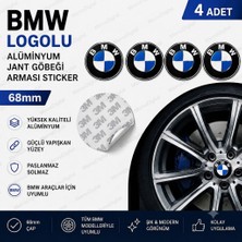 Memo Digital Bmw Uyumlu Alüminyum Jant Göbeği Arması Sticker 68MM - 4 Adet