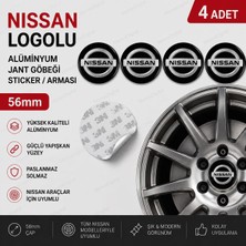 Memo Digital Nissan Logolu Alüminyum Jant Göbeği Arması Sticker 56MM - 4 Adet