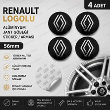 Memo Digital Renault Logolu Alüminyum Jant Göbeği Arması Sticker 56MM - 4 Adet