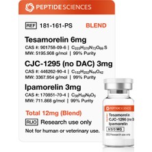 Peptide Sciences Tesamorelin, CJC-1295 (No Dac), Ipamorelin 12MG (Blend)