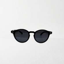 Xline MOD.504 C.6 Parlak Siyah Asetat Yuvarlak Unisex Güneş Gözlüğü