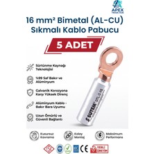Sutem 16MM Bimetal Kablo Pabucu (Bakır-Alüminyum Al-Cu Skp) - 5 Adet