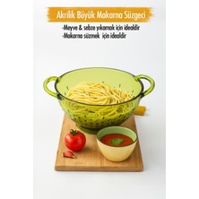 Umut Collection Akrilik Yeşil Makarna Süzgeçi & Sebze Meyve Süzgeçi