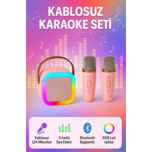 Azurtech Mikrofonlu Karaoke Bluetooth Hoparlör Rgb LED Işıklı 5 Efektli Ses Bombası