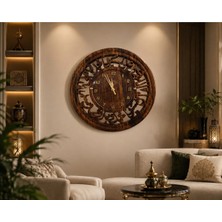Banum Luxury Özel Tasarım El Işi Göknar Ağacı Şık Saat La Ilahe Illallah Yazılı