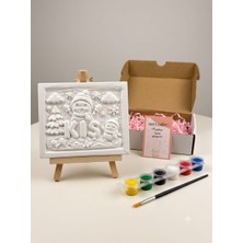 Kış Temalı 17X12CM 3D Taş Tozu Kabartma Pano Boyama Seti