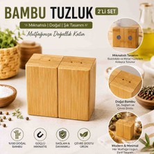 Ness Global Bambu Mıknatıslı Tuzluk 2’li Set – Doğal Ahşap Şık ve Pratik Tuzluk Seti