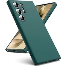 Happy Trend Giyim & Aksesuar Samsung Galaxy S24 Ultra ile Uyumlu Içi Kadife Kamera Korumalı Lansman Silikon Kılıf Ince Yapılı Tam Koruma Sağlayan Kamera Korumalı Kılıf (Yeşil)