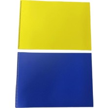 Belirtilmemiş Spiralli Resim Defteri Sarı ve Mavi Kapak Eskiz Sketchbook 2'li Set Sanat Defteri