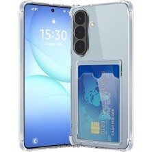 Happy Trend Samsung Galaxy A27 Için Kılıf Köşe Korumalı Kartlıklı Cüzdanlı Antişok Şeffaf Silikon Arkası Bölmeli Kapak