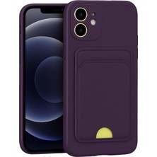 Happy Trend IPhone 11 ile Uyumlu iPhone Kılıf Kamera ve Köşe Korumalı Kartlıklı Cüzdanlı Yumuşak Renkli Silikon Kapak Içi Kadife