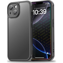 Happy Trend Minesk iPhone 15 Için Mattcover Serisi Arkası Mat Polikarbonat Kenarları Silikon ve Köşeleri Güçlendirilmiş Kamera Korumalı Ince Silikon Kılıf (Düz, 15)
