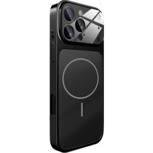 Happy Trend IPhone Uyumlu Kılıf – 17 Pro Max Kamera Tasarımı, Mag-Safe Destekli, Temperli Cam Arka Yüzey, Şık Turuncu Renk, Darbelere Karşı Koruma, Lüks Telefon Kılıfı (Siyah, iPhone 15 Pro Max)