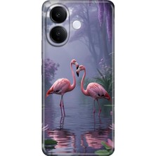 Happy Trend Vivo V60 Lite ile Uyumlu Kılıf, Flamingo Aşk Temalı Desenli, Darbe Emici Silikon