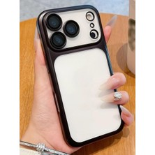 Happy Trend iPhone 17 Pro Max ile Uyumlu Mat Şeffaf Kamera Korumalı Silikon Darbe Emici Lens Koruyuculu Telefon Kılıfı (Siyah)