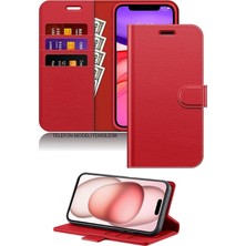 Happy Trend Honor Magic 8 Lite Uyumlu Standlı Cüzdanlı Kartlıklı Kapaklı Deri Kılıf, Kırmızı