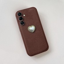 Happy Trend Samsung Galaxy A17 ile Uyumlu Kılıf Zebana Velvix Silikon Kılıf Kahverengi