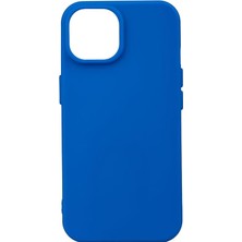Happy Trend IPhone 15 ile Uyumlu Silikon Kılıf Mat Pastel Renkli Parmak Izi Bırakmayan Yumuşak Kapak Biy Mavi