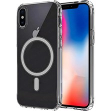 Happy Trend IPhone X/xs Uyumlu Kamera Korumalı Magsafe Wireless Şarj Özellikli Şeffaf Kılıf (Şeffaf, iPhone X/xs)