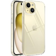 Happy Trend IPhone 15 ile Uyumlu Crystal Clear (Ultra Şeffaf Silikon) Kılıf Arkası Sert Polikarbonat Kenarları Yumuşak Tpu Darbe Emici Iç Hava Yastığı Destekli Kapak (15)