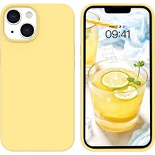 Happy Trend Apple iPhone 14 Silikon Kılıf – iPhone 14 ile Uyumlu, Leke Tutmaz, Iç Kısmı Süet, Silinebilir, Kamera Koruyucu Çıkıntılı Kapak (Sarı)