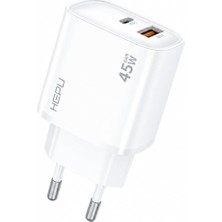Happy Trend Gan Şarj Adaptörü 2-Port Fast Charger Hızlı Şarj Adaptörü Type C Kablo Dual-Port Charger Qc 3.0
