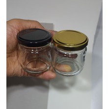 Duru Cam Boş Krem Kutusu Cam 100ML (5 Adet ) Metal Siyah Renk Kapaklı